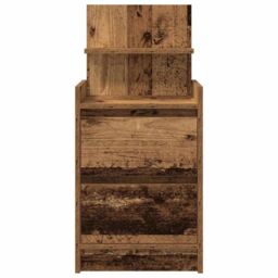 Berkfield Home Bedside Cabinet with 2 Drawers Old Wood 38x34x80 cm in Brown - Size: 38 x 34 x 80 cm - thumbnail 6