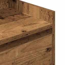Berkfield Home Bedside Cabinet with 2 Drawers Old Wood 38x34x80 cm in Brown - Size: 38 x 34 x 80 cm - thumbnail 9