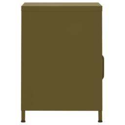Berkfield Home Nightstand Olive Green 35x35x51 cm Steel - Size: 35 x 35 x 51 cm - thumbnail 4