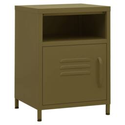 Berkfield Home Nightstand Olive Green 35x35x51 cm Steel - Size: 35 x 35 x 51 cm