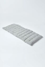 Homescapes Garden Bench Cushion Luxury 2 Seater Cotton Indoor Outdoor Pad, 108 x 42cm in Grey - Size: 108 x 42 cm