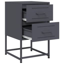 Berkfield Home Durable Bedside Cabinets 2 pcs Anthracite 36x39x60.5 cm Steel in Dark Grey - thumbnail 9