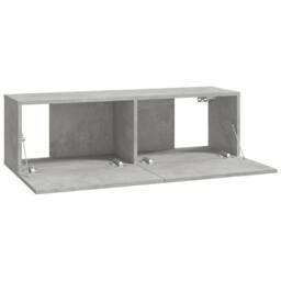 Berkfield Home Wall TV Cabinets 2 pcs Concrete Grey 100x30x30 cm Engineered Wood - Size: 100 x 30 x 30 cm - thumbnail 7