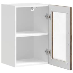 Berkfield Home Kitchen Wall Cabinet with Glass Door¬†Porto Smoked Oak in Brown - thumbnail 7