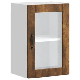 Berkfield Home Kitchen Wall Cabinet with Glass Door¬†Porto Smoked Oak in Brown - thumbnail 3