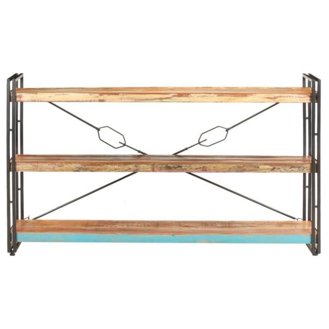 Berkfield Home 3-Tier Bookcase 140x30x80 cm Solid Reclaimed Wood - Size: 140 x 30 x 80 cm - image 1