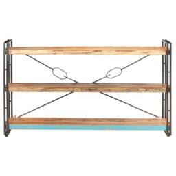 Berkfield Home 3-Tier Bookcase 140x30x80 cm Solid Reclaimed Wood - Size: 140 x 30 x 80 cm - thumbnail 1