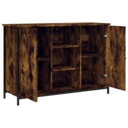 Berkfield Home Sideboard Smoked Oak 100x35x70 cm Engineered Wood in Brown - Size: 100 x 35 x 70 cm - thumbnail 5