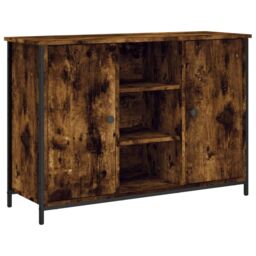 Berkfield Home Sideboard Smoked Oak 100x35x70 cm Engineered Wood in Brown - Size: 100 x 35 x 70 cm - thumbnail 2
