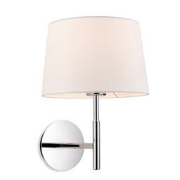Netlighting Seymour Classic Switched Wall Lamp Chrome with Cream Shade in Grey