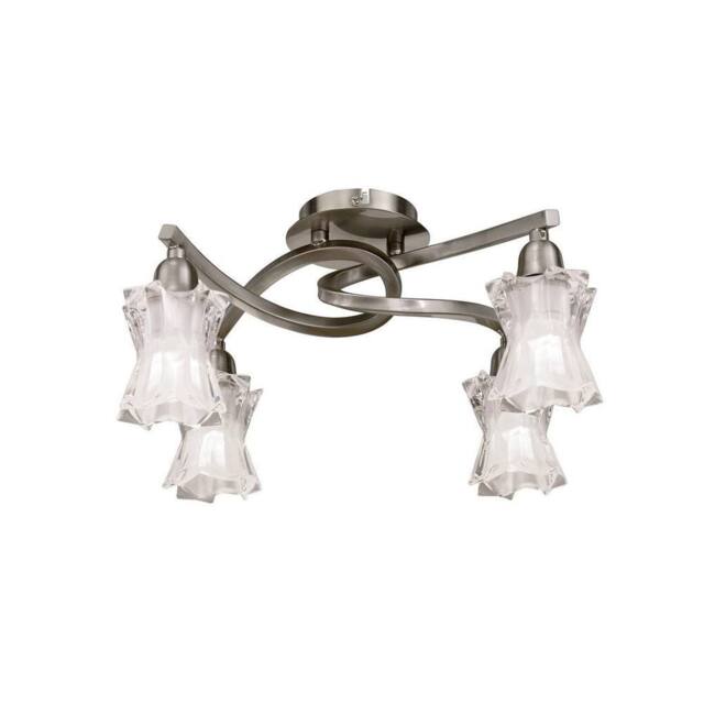 Netlighting Alaska Ceiling 4 Light L1SGU10 Satin Nickel in Grey - image 1
