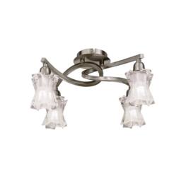 Netlighting Alaska Ceiling 4 Light L1SGU10 Satin Nickel in Grey - thumbnail 1