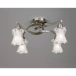 Netlighting Alaska Ceiling 4 Light L1SGU10 Satin Nickel in Grey - thumbnail 2