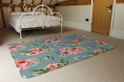 Benjamin Tate Design Pink Flowers Rug in Natural - Size: Large - thumbnail 3