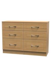 Ready Assembled 2 U Stafford 6 Drawer Wide Chest (Ready Assembled) in Light Oak - thumbnail 3