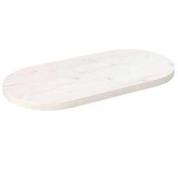 Berkfield Home Table Top White 60x30x2.5 cm Solid Wood Pine Oval - thumbnail 2