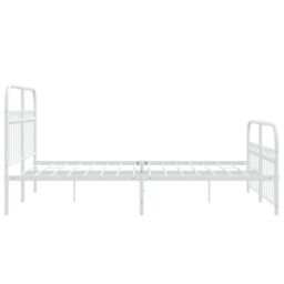 Berkfield Home Metal Bed Frame without Mattress with Footboard White 140x200cm - Size: 140x200 cm - thumbnail 5