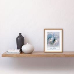 "Artery8 Wall Art Print NASA Our Solar System Earth Image Kamchatka Volcanoes Artwork Framed 9X7 Inch in Beige - Size: W7"" x H9""" - thumbnail 2