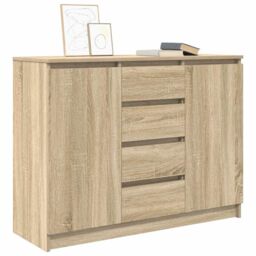 Berkfield Home Sideboard with Drawers Sonoma Oak 100.5x35x76 cm Engineered Wood in Brown - thumbnail 4