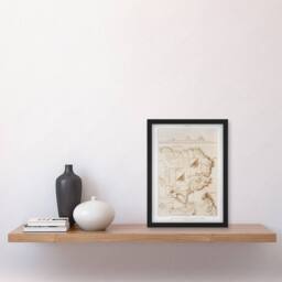 Artery8 Prisse d'Avennes Giza Pyramids French Topographic Map Framed Art Print in Beige - Size: A4 - thumbnail 2