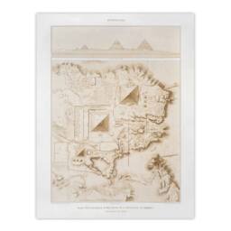 Artery8 Prisse d'Avennes Giza Pyramids French Topographic Map Framed Art Print in Beige - Size: A4 - thumbnail 3