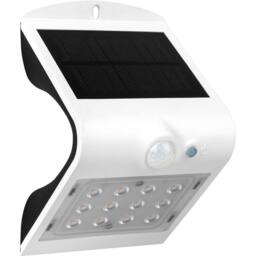 Luceco Solar Guardian PIR Wall Light, IP65, 1.5W, 220lm, 4000K, White - thumbnail 1