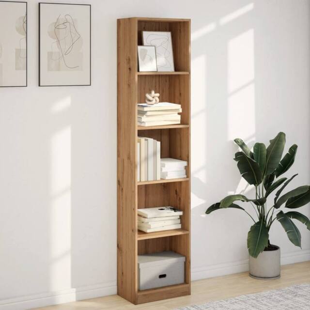 Berkfield Home Decorative Bookcase Artisian Oak 40x24x176 cm Engineered Wood in Brown - Size: 40 x 24 x 176 cm - image 1