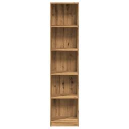 Berkfield Home Decorative Bookcase Artisian Oak 40x24x176 cm Engineered Wood in Brown - Size: 40 x 24 x 176 cm - thumbnail 4