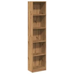 Berkfield Home Decorative Bookcase Artisian Oak 40x24x176 cm Engineered Wood in Brown - Size: 40 x 24 x 176 cm - thumbnail 3