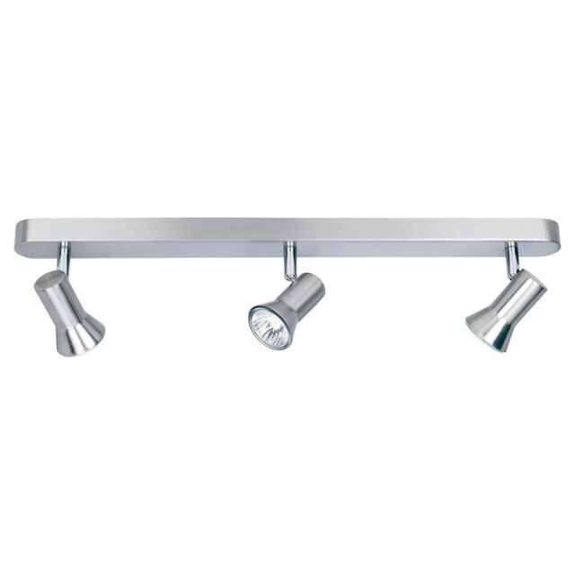 Netlighting Magnum 3 Light Spotlights Bar Brushed Steel GU10 in Grey