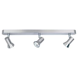 Netlighting Magnum 3 Light Spotlights Bar Brushed Steel GU10 in Grey