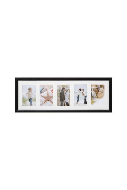 Arpan MDF Multi Aperture Photo Picture Frame (5 Aperture) in Black - image 1