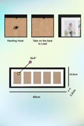 Arpan MDF Multi Aperture Photo Picture Frame (5 Aperture) in Black - thumbnail 2
