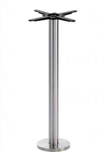 netfurniture Stainless Steel Round Floor Fixed Table Base 1050 mm in Silver