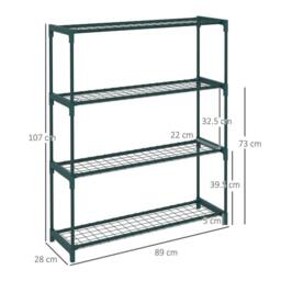 FORGEVIO Outdoor Plant Stand, 4-Tier Planter Holder Flower Display Rack in Green - thumbnail 2