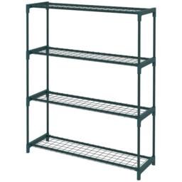 FORGEVIO Outdoor Plant Stand, 4-Tier Planter Holder Flower Display Rack in Green - thumbnail 1