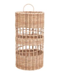 Dibor Traditional Style Willow Wicker Home Decor Umbrella Stand in Natural - thumbnail 2