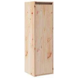 Berkfield Home Wall Cabinet 30x30x100 cm Solid Pinewood in Light Tan - Size: 30 x 30 x 100 cm - thumbnail 1