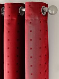 Luxury Living Adi Lined Ring Top Eyelet Curtains in Red - Size: 168 cm width x 183 cm drop - thumbnail 2