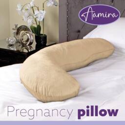 Aamira Cream Pregnancy Maternity Pillow, 145x25x25cm L Shaped Memory Foam - Size: 145 x 25 x 25 cm - thumbnail 9