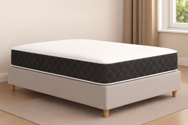 Sloomy Midnight Bonnell 25cm Deep Memory Foam Mattress in White - Size: Small Single - image 1