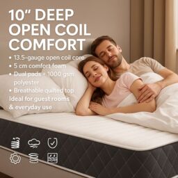 Sloomy Midnight Bonnell 25cm Deep Memory Foam Mattress in White - Size: Small Single - thumbnail 7