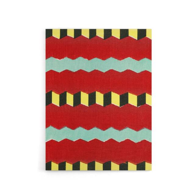 "Artery8 Shima Zig Zag Textile Patterns Canvas Wall Art Print Furuya Korin in Red - Size: W18"" x H24""" - image 1