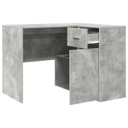 Berkfield Home Corner Desk Concrete Grey 102x88x75 cm Engineered Wood - Size: 102 x 88 x 75 cm - thumbnail 6
