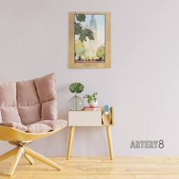 "Artery8 The Metropolitan Tower on A Summer Evening Elmer Canvas Wall Art Print in Orange - Size: W24"" x H32""" - thumbnail 3