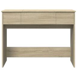 Berkfield Home Modern Dressing Table with Mirror Sonoma Oak 100x45x76 cm in Light Tan - Size: 100 x 45 x 76 cm - thumbnail 5