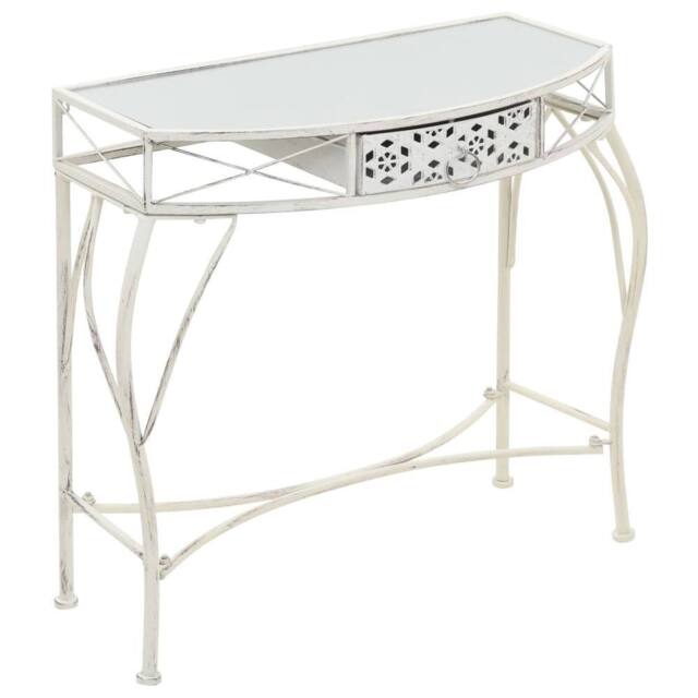 Berkfield Home Side Table French Style Metal 82x39x76 cm White - Size: 82 x 39 x 76 cm - image 1
