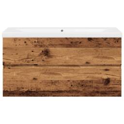 Berkfield Home Sink Cabinet with Built-in Basin Old Wood in Brown - thumbnail 5