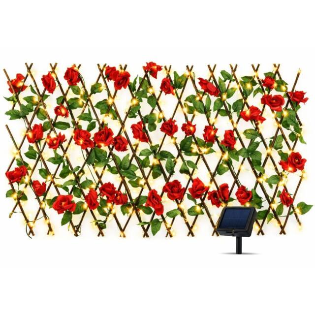 Gardenwize 100 LED Solar Extending Red Flower Trellis - image 1