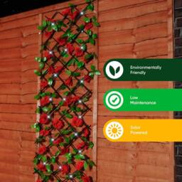 Gardenwize 100 LED Solar Extending Red Flower Trellis - thumbnail 4